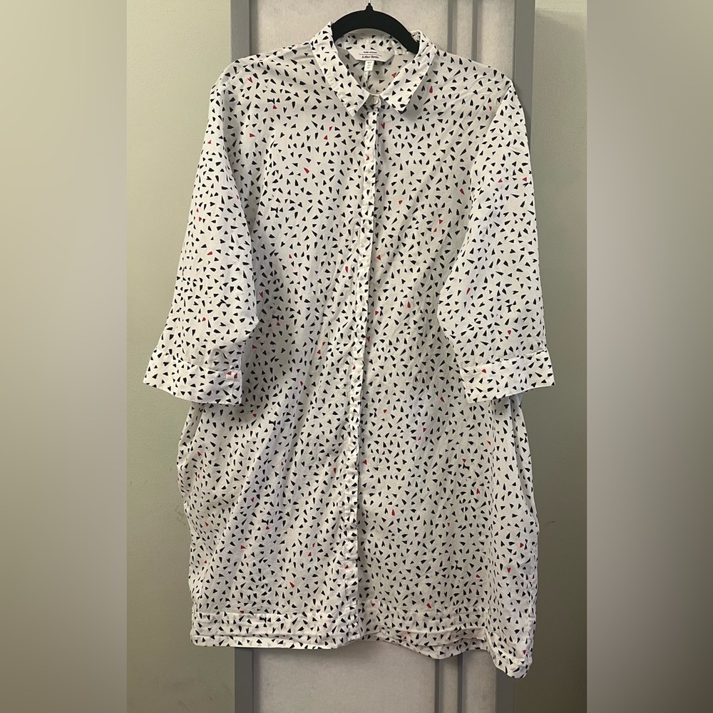 & Other Stories Shirt Women's 10 Cotton Button Down Tunic Paris Atelier Hearts
